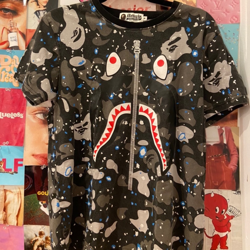 Bape space camo shark tshirt